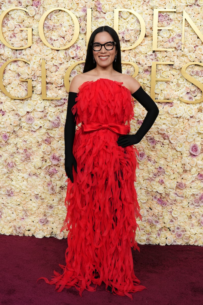 Ali Wong arrives at the 82nd Golden Globes on Sunday (Jordan Strauss/Invision/AP)