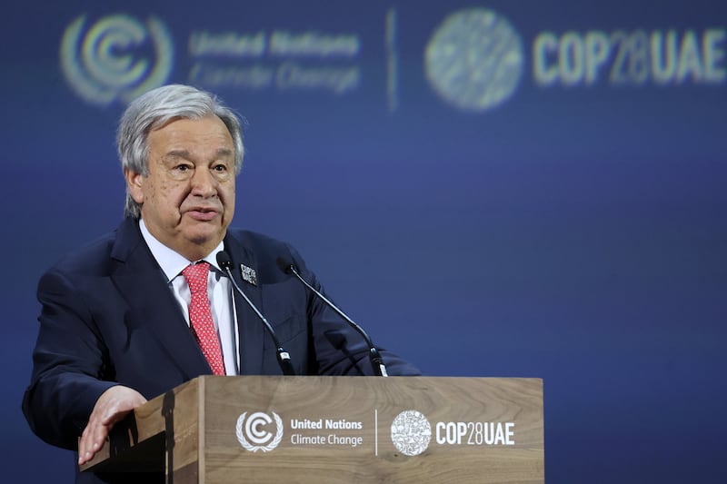 UN secretary general Antonio Guterres said He said already people were suffering from monster hurricanes, biblical floods and record heat