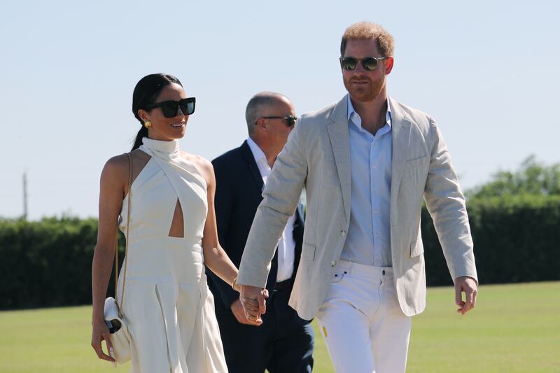 The Duke and Duchess of Sussex at the polo in April