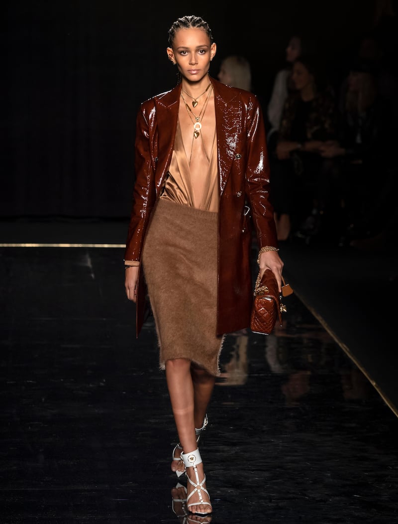 Versace showcased a mix of rich browns in their autumn/winter runway