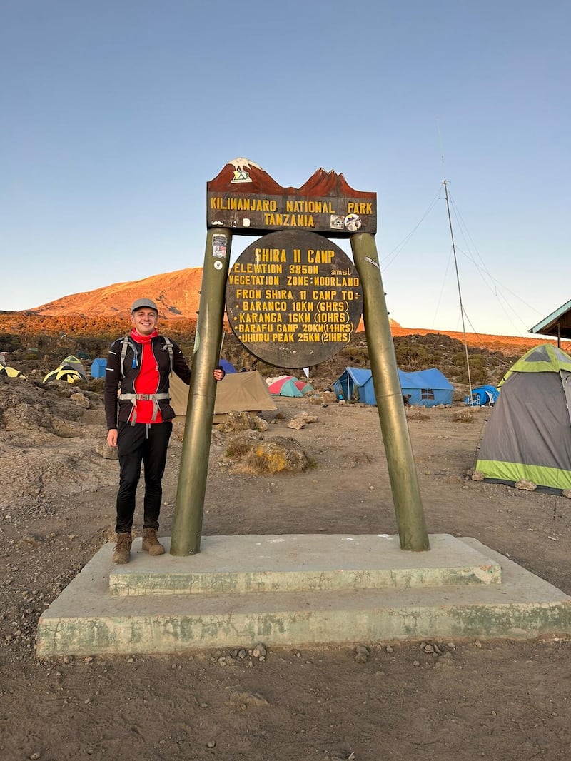 Conor Cleverley at the Shira II Camp (3850 M)