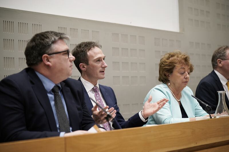 Alan Dillon during a press conference at Leinster House