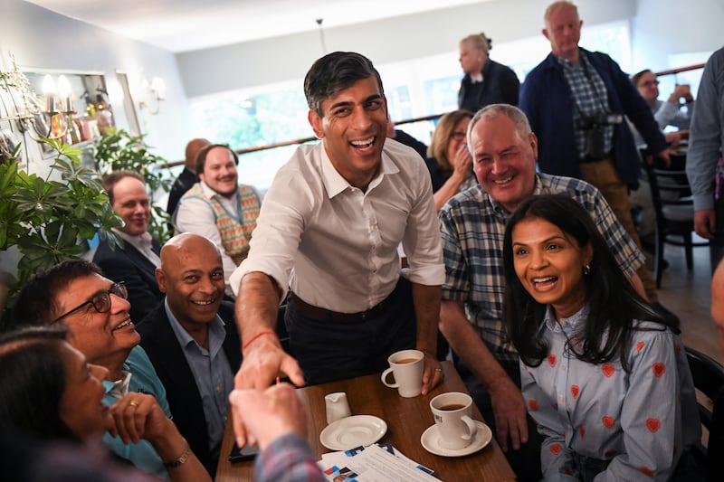 Former prime minister Rishi Sunak with now chair of the 1922 Committee Bob Blackman