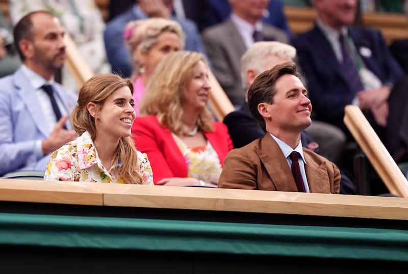 Princess Beatrice and husband Edoardo Mapelli Mozzi in the royal box at Wimbledon last summer