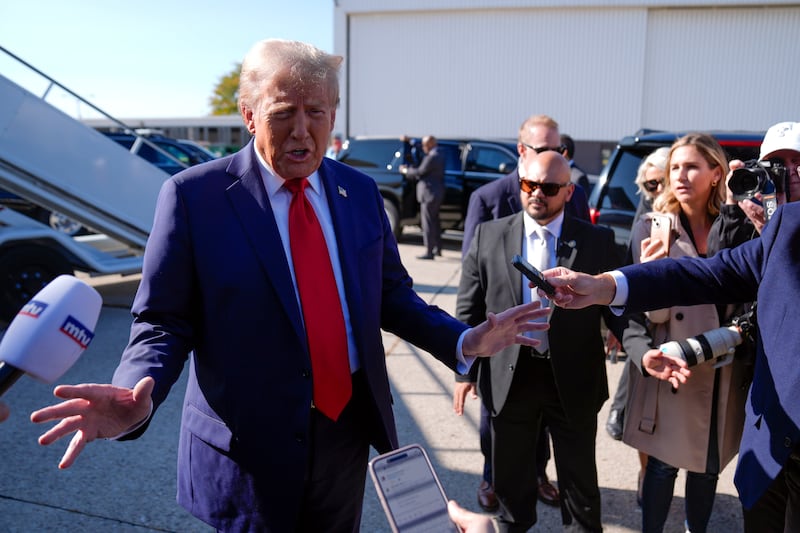 Donald Trump arrives in Detroit (Evan Vucci/AP)