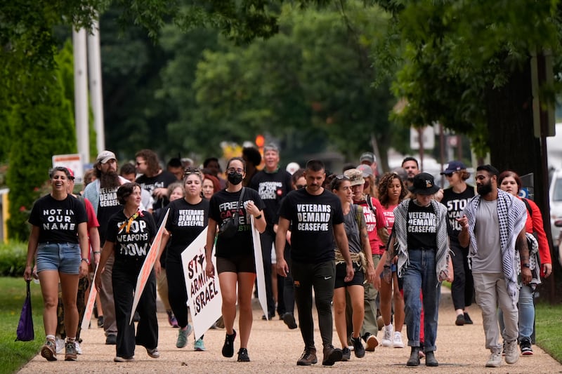 Several protesters have been arrested following a number of demonstrations across the US capital this week (AP Photo/Mike Stewart)