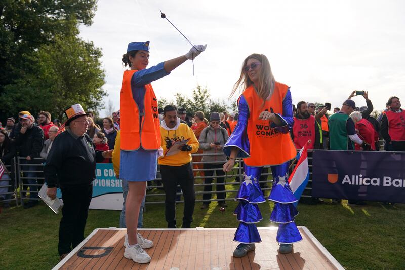 Competitors taking part in the annual World Conker Championships