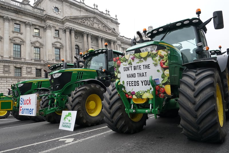 Farmers and their tractors descended on Parliament Square in further protests against new tax rules