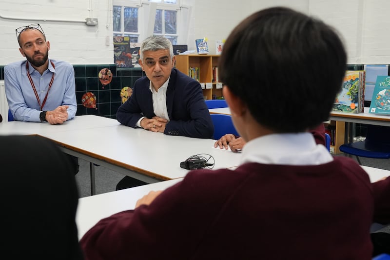 Mr Khan spoke to pupils during his visit to Avondale Park Primary School