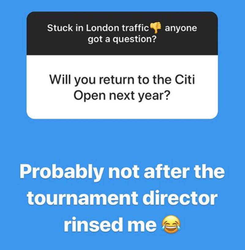 A screen grab from Andy Murray's Instagram Stories