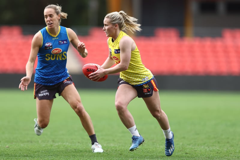 Niamh McLaughlin has only three weeks of pre-season training under her belt but is ready to make her AFLW debut       Picture: Gold Coast SUNS