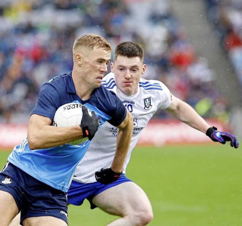 Dublin&#39;s Paul Mannion and Monaghan&#39;s Stephen O&#39;Hanlon Picture: Philip Walsh 