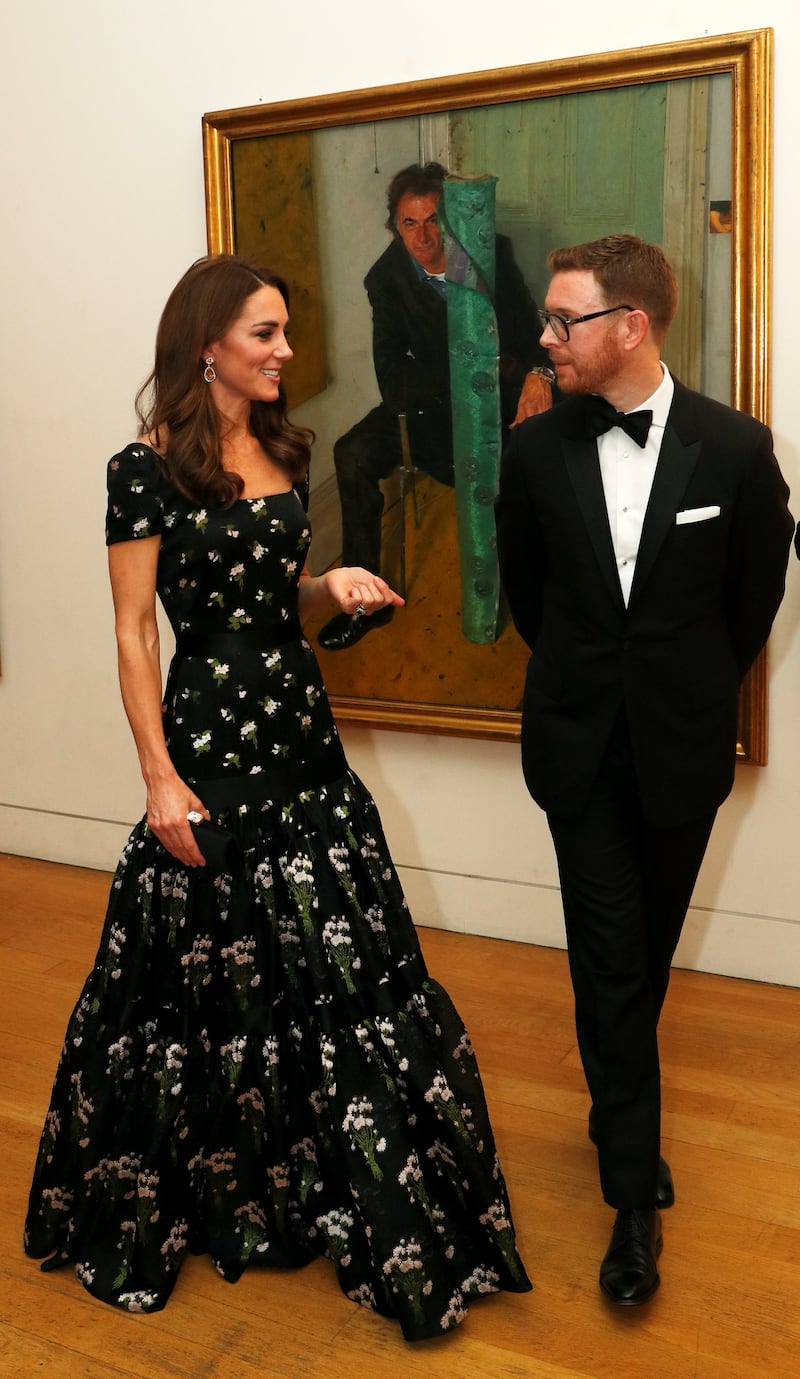 The then-Princess of Wales with Nicholas Cullinan at the National Portrait Gallery