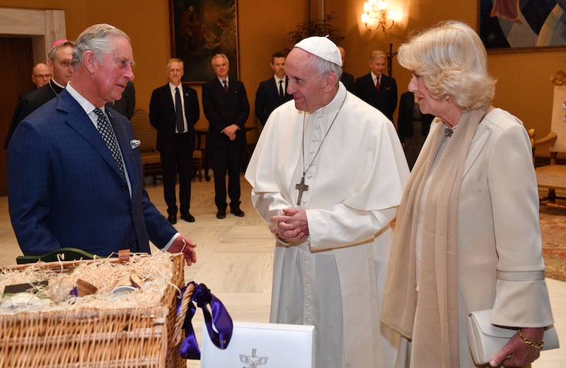 Charles and Camilla met Pope Francis at the Vatican in 2017