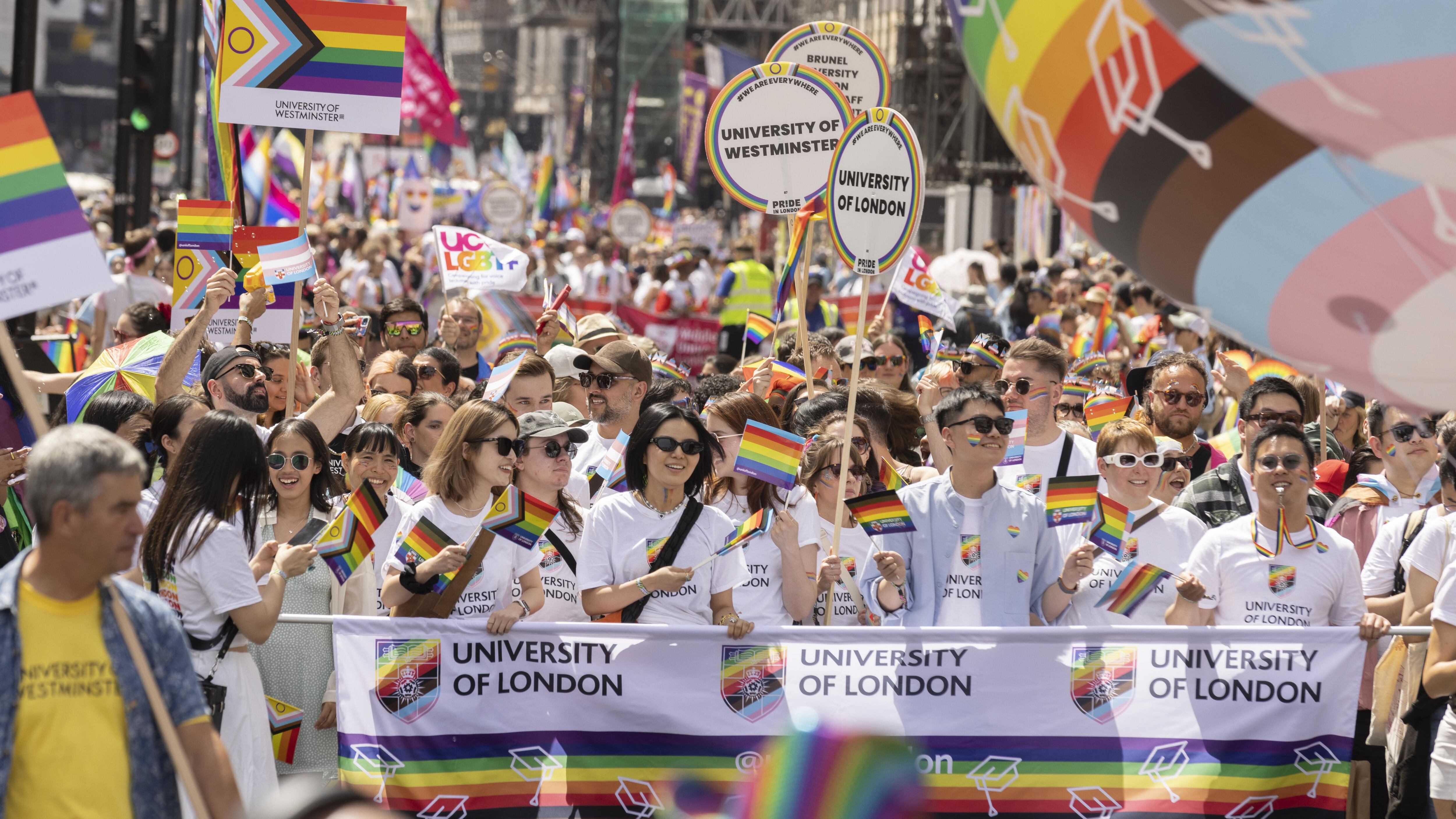 People take part in the Pride in London parade