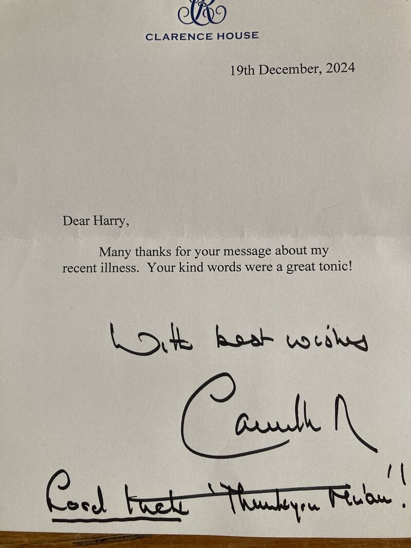 Camilla wrote back to Harry, after the schoolboy wished her well after a bout of pneumonia. Rupert Adams