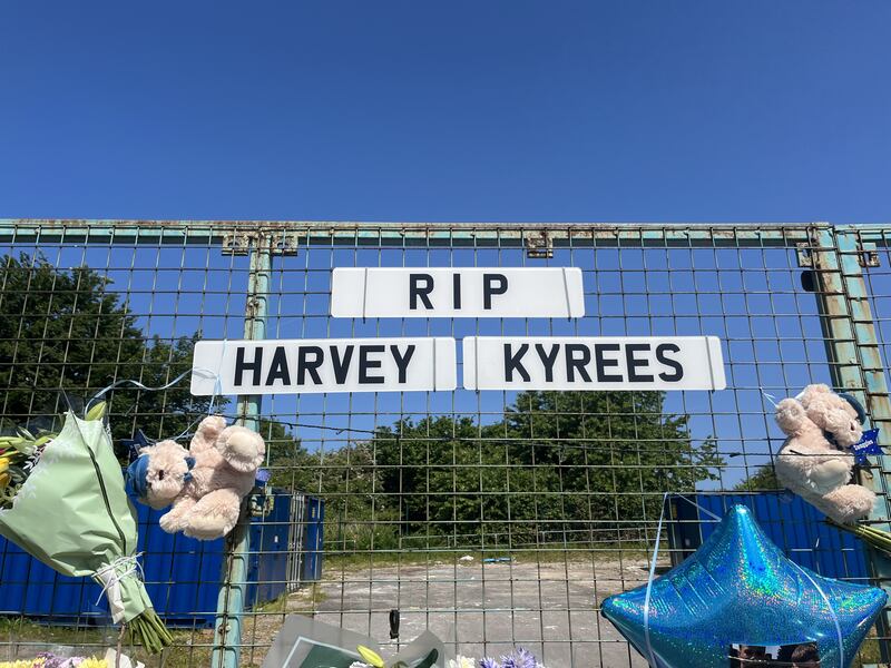 Floral tributes were left to the two boys following the rioting