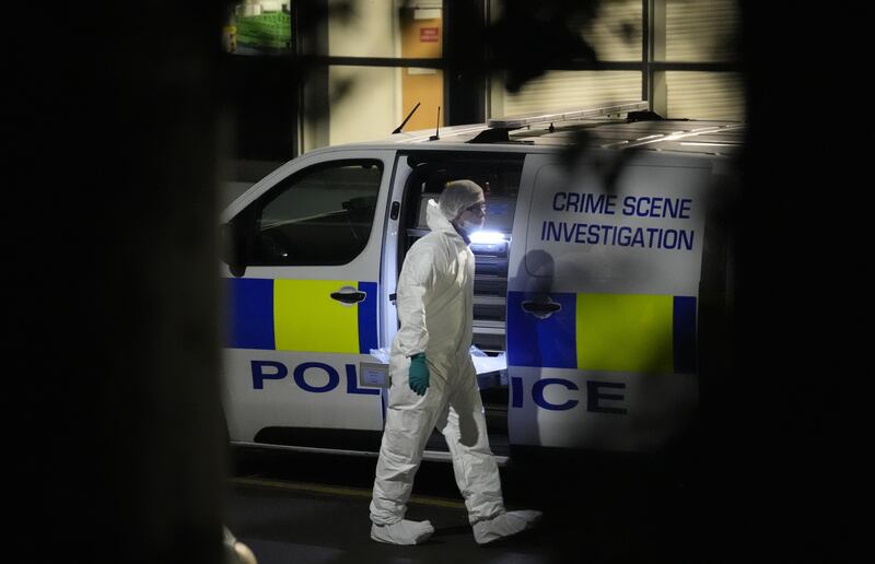 Police forensic officers at the school