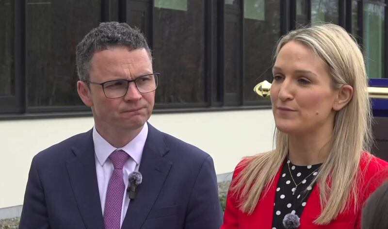 Justice Minister Helen McEntee, right, has said she will not seek a nomination for the leadership