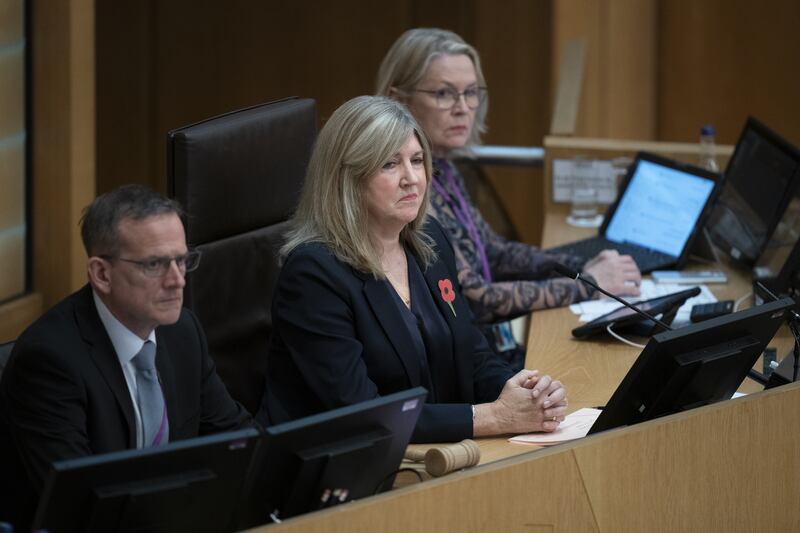 Presiding Officer Alison Johnstone was first to pay tribute to Alex Salmond