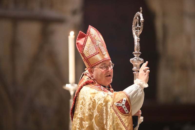 Stephen Cottrell gives a blessing during his enthronement as the 98th Archbishop of York