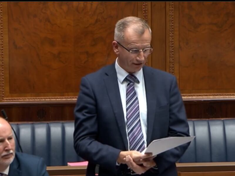 The DUP's Brian Kingston proposed an amendment to the recall motion