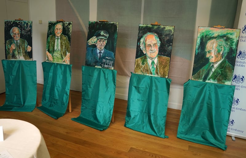 Paintings on display as the last known Battle of Britain pilot, Group Captain John ‘Paddy’ Hemingway, celebrates his 105th birthday