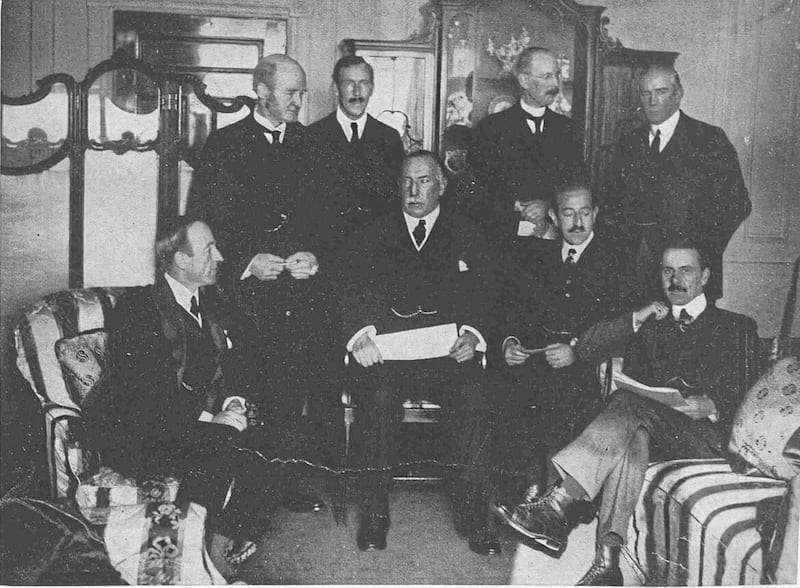 James Craig and other members of the Northern Ireland cabinet in London in November 1921 during the Anglo-Irish Treaty negotiations 