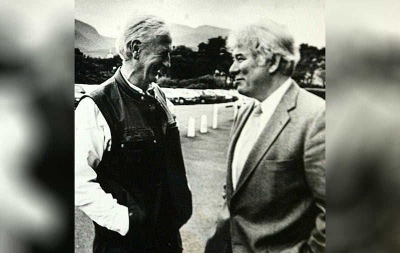 Poet John Montague, left, with Seamus Heaney&nbsp;