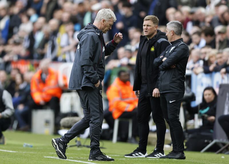 West Ham manager David Moyes appears dejected during his side’s 4-3 Premier League defeat at Newcastle