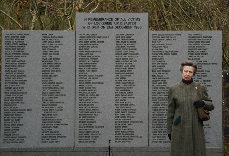 The Princess Royal laid a wreath at the Lockerbie Air Disaster Memorial