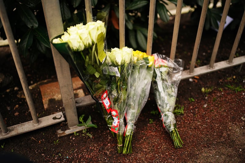 Floral tributes were left near the place Kelyan was stabbed