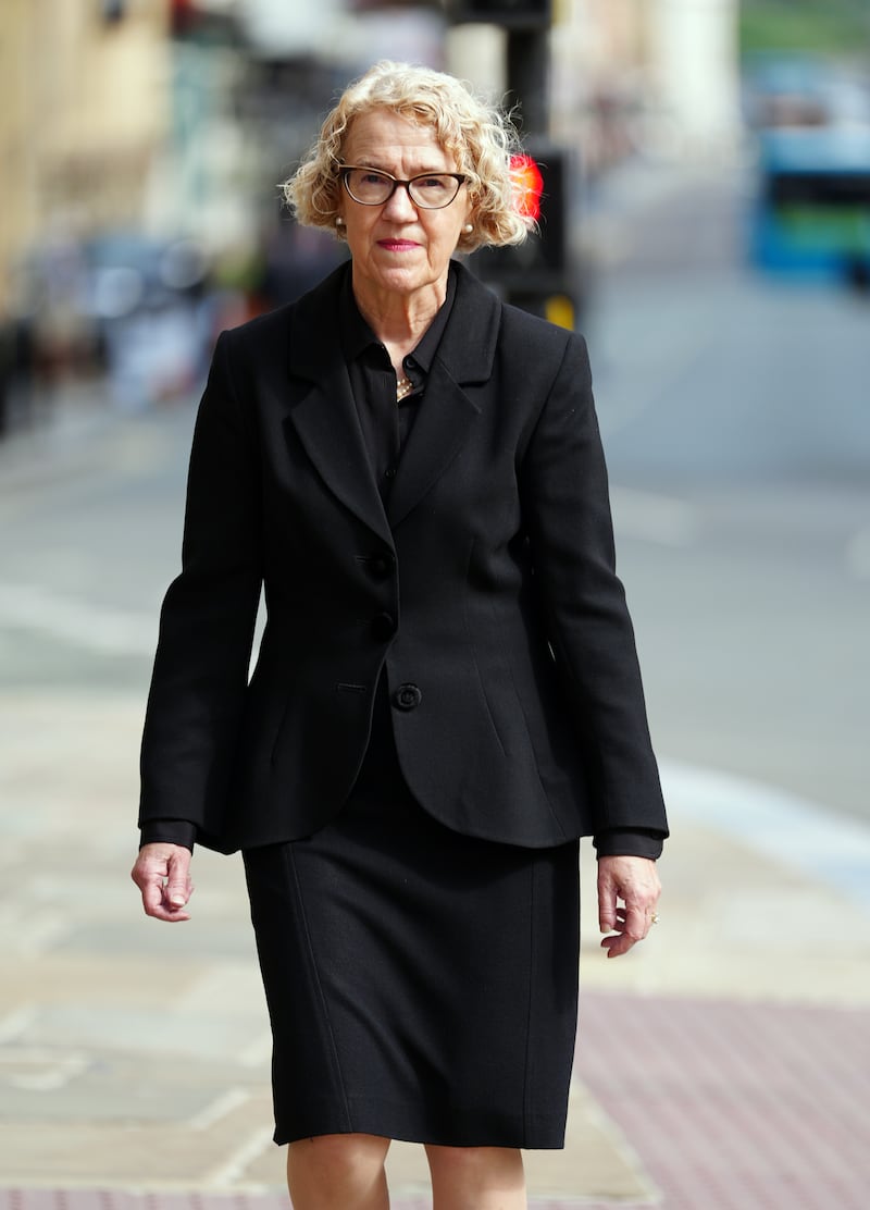 Chairwoman of the inquiry Lady Justice Thirlwall arrives at Liverpool Town Hall