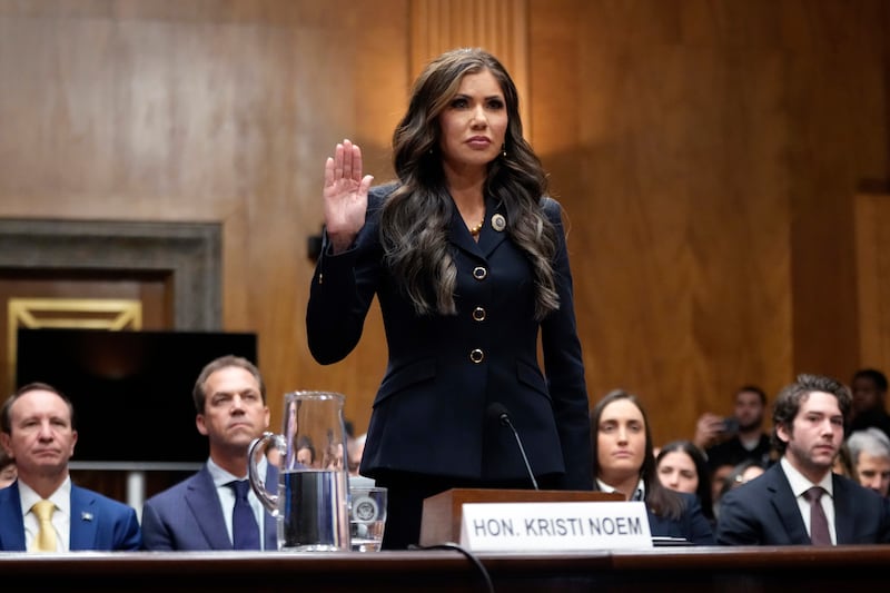 Ms Noem was sworn in on Saturday (AP)