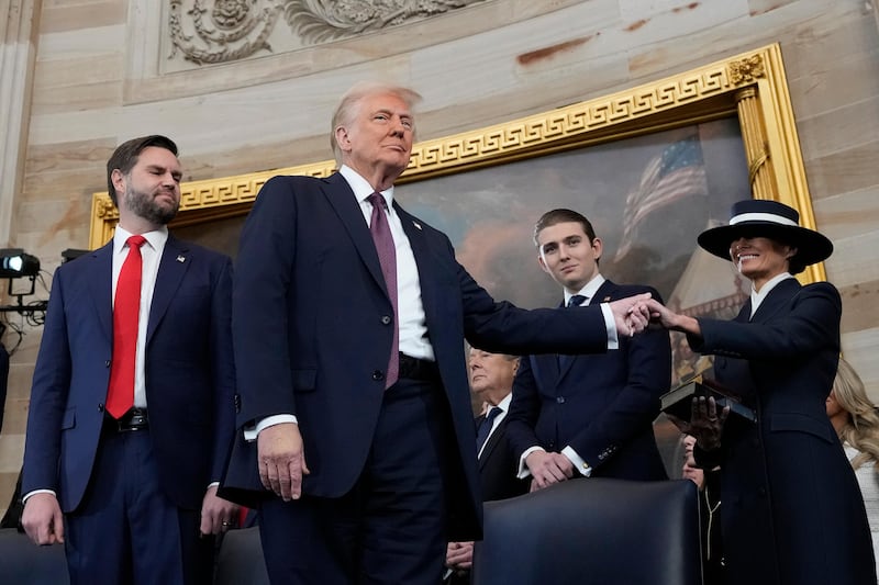 Donald Trump was sworn in on Monday (AP)