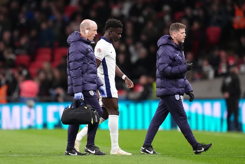 Bukayo Saka was injured on England duty