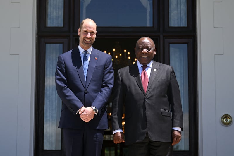 The Prince of Wales during an audience with Cyril Ramaphosa