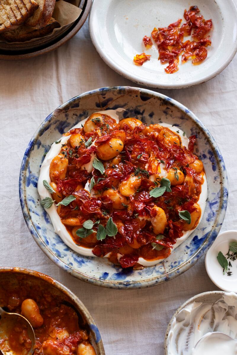 Butter beans with roasted cherry tomatoes from Ottolenghi COMFORT