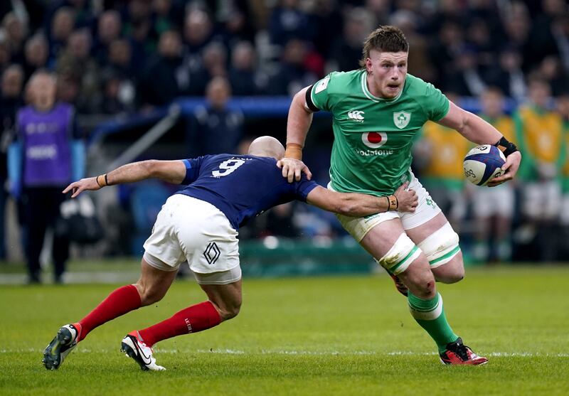 Ireland’s Joe McCarthy made an explosive Six Nations debut against France in February