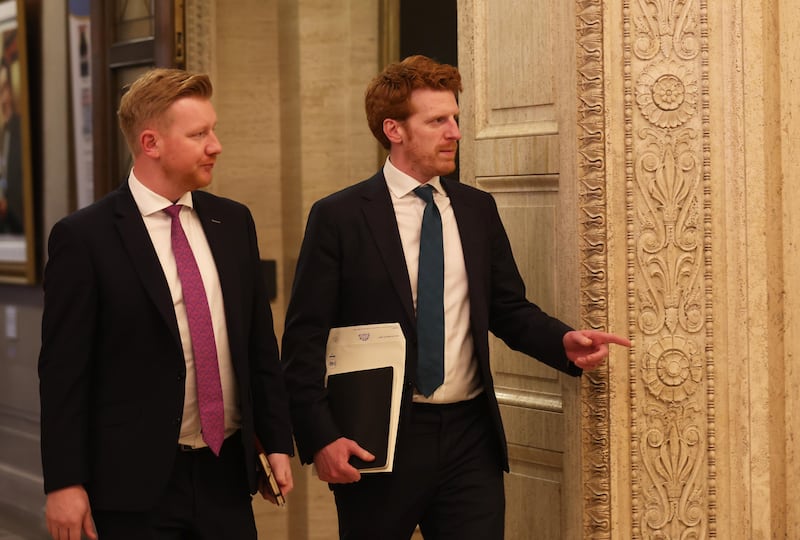 SDLP’s Mathew O’Toole and Daniel McCrossan, as Northern Ireland's devolved government is restored, Two years to the day since it collapsed. PICTURE:  COLM LENAGHAN