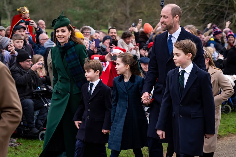 The Waleses attend the morning church service in Sandringham on Christmas Day