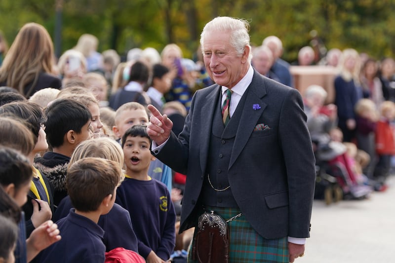 The King during a visit to the Burrell Collection at Pollok Country Park in Glasgow in 2022