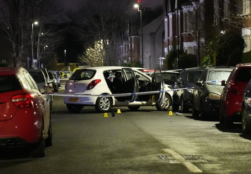 Police at the scene in Lessar Avenue on Wednesday