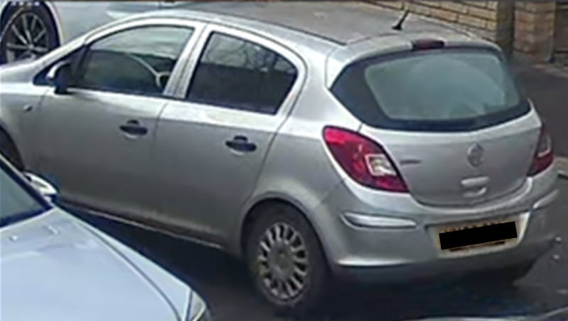 A silver Vauxhall Corsa on Brisbane Road, Ilford, which police believe was driven by Pankaj Lamba