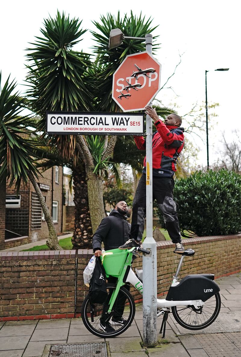 The artwork by Banksy in Peckham, south-east London, was removed