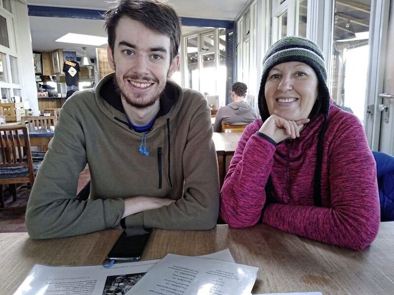 Helen Moat, author of A Time Of Birds, and her son Jamie 