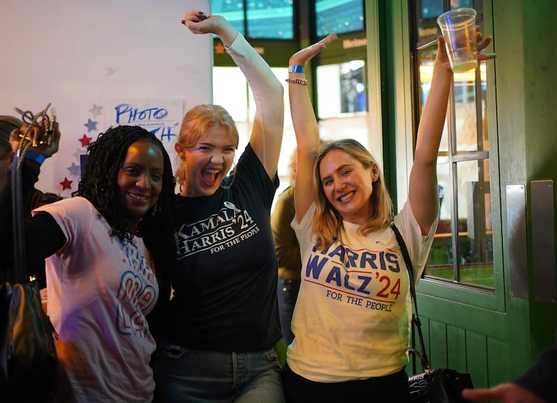 People at the Democrats Abroad US election watching event in central London