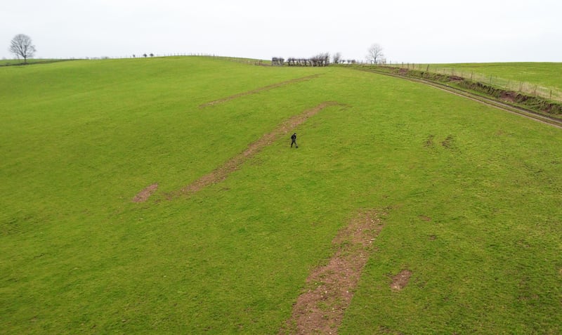 Co Tyrone  Farmer Simon Wilson who is set up lose 20 acres of land for the new A5 dual carriageway.
PICTURE COLM LENAGHAN