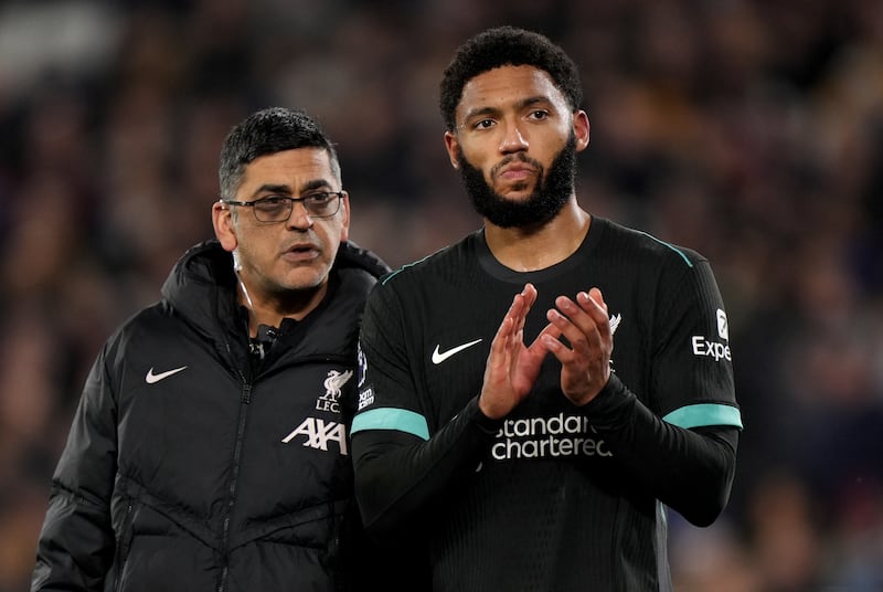 Joe Gomez is set for a spell on the sidelines with a hamstring injury