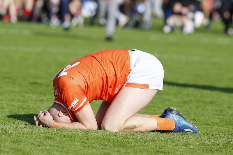 So close and yet... Armagh pushed Derry all the way. Picture: Philip Walsh